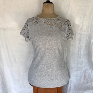Sundance grey t-shirt w lace cutouts. Size medium